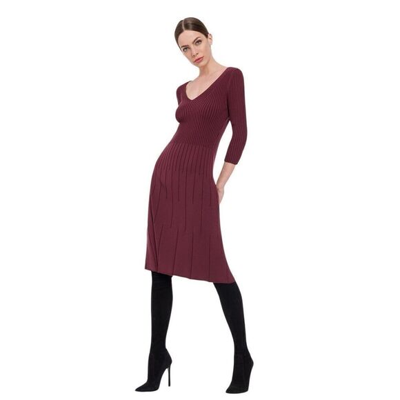 Wolford Merino Wool Rib Dress Burgundy NWT M - Picture 3 of 13